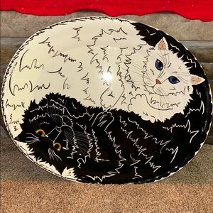 Cats by Nina Lyman Large 18” x 14.5” two large cats, cat platter